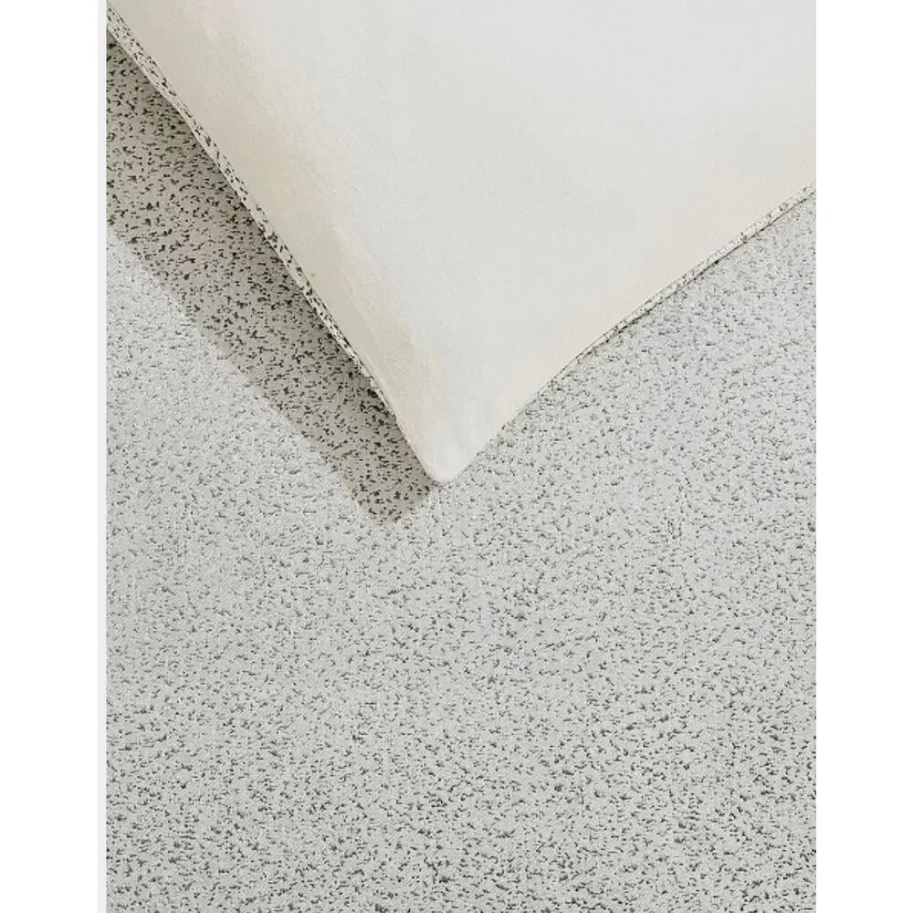 Vera Wang Silver Speckled Satin Jacquard 3 pc King Duvet Cover Set 107x92
